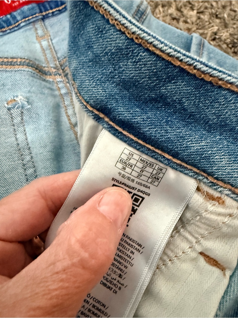 Guess Light Blue Denim Jeans Skirt with Red Logo Tab
